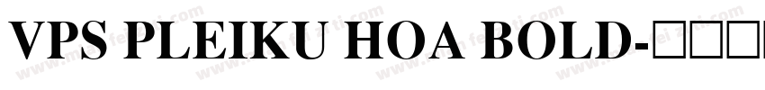 VPS Pleiku Hoa Bold字体转换